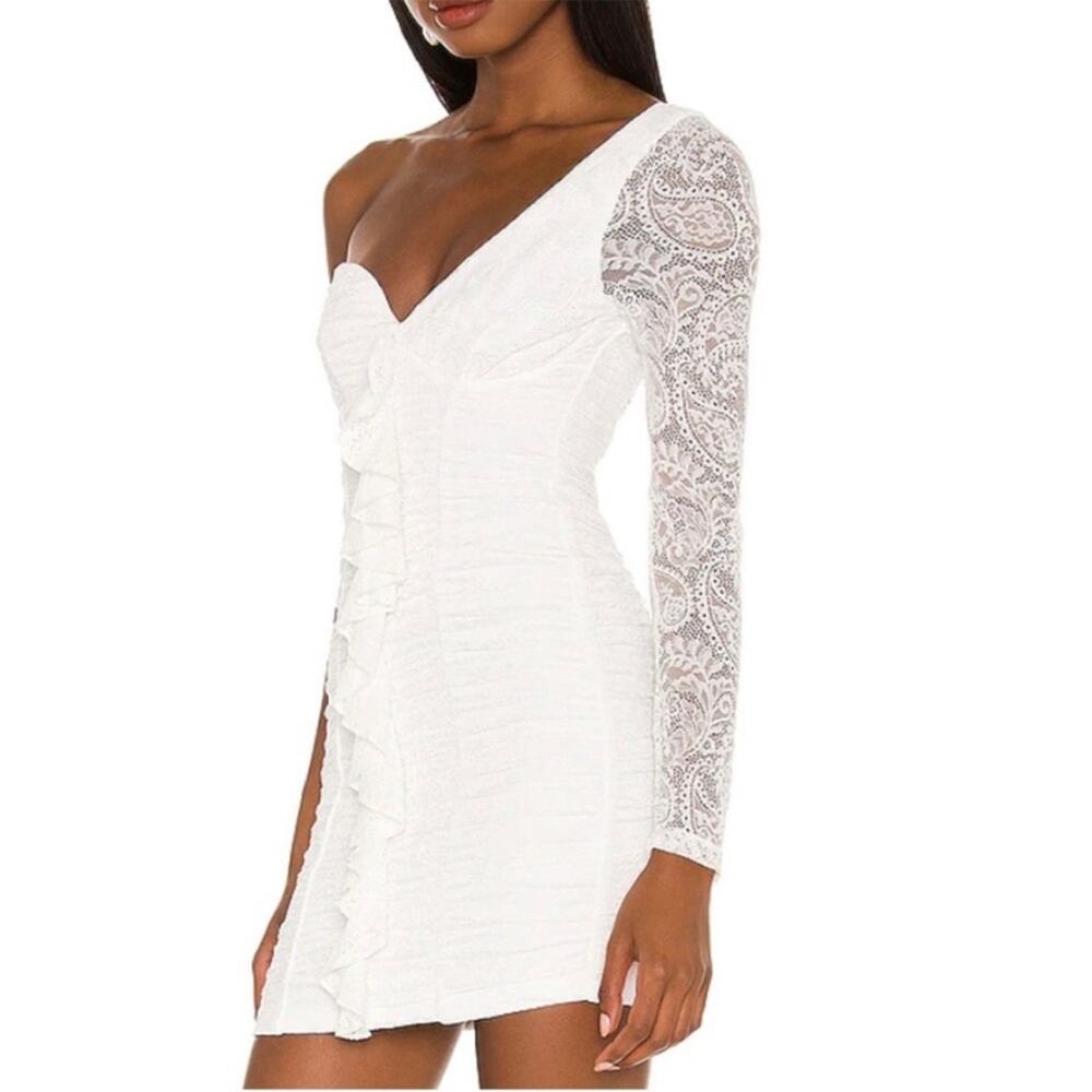 NWT MAJORELLE Karissa One Shoulder Mini Dress in White Small